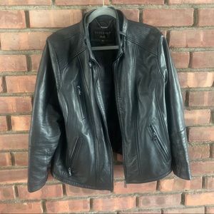 Bernardo Zip Front Leather Jacket